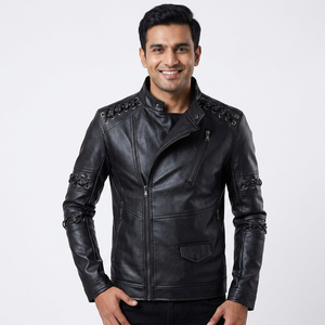 Veste de moto respirante et à séchage rapide, fabrication professionnelle, prix bas, veste en cuir pour homme. - Product Image 6