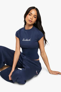 Pantalon de jogging large pour femme, brodé drapeau américain, en molleton doux, style marine, best-seller - Product Image 3