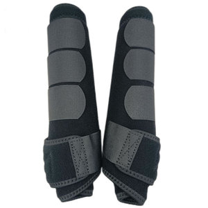 Protège-jambe de cheval Tough Tack en néoprène noir léger, pour la protection sportive, la compétition, l'équitation, la ferme, personnalisable - Product Image 6