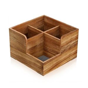 Support d'ustensiles de cuisine d'angle en bois d'acacia vietnamien pour comptoir de cuisine, prix d'usine - Product Image 1