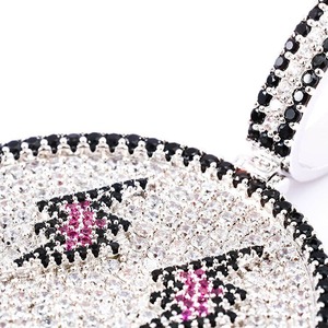 Collier pendentif visage souriant plaqué or Hip Hop, entièrement serti de diamants ronds, pour hommes et femmes, idéal pour fiançailles, mariage et fêtes - Product Image 3