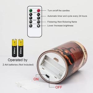 Lot de 3 bougies LED citrouille orange sans flamme pour Halloween, à piles avec télécommande et minuterie pour décorations festives - Product Image 3