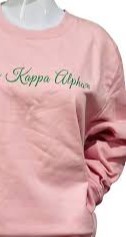 Custom Alpha Kapa Alpha Winter Solid Sweatshirt with Embroidery for Women in Pink and Green Logo 400 Grams - Product Image 4