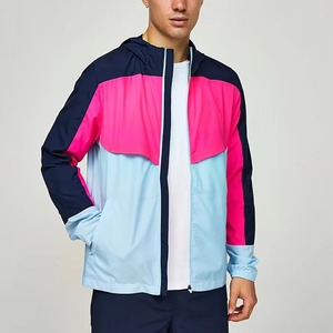 Ensemble deux pièces coupe-vent personnalisé pour homme OEM, short zippé, 100 % polyester respirant, écologique, logo personnalisé - Product Image 3