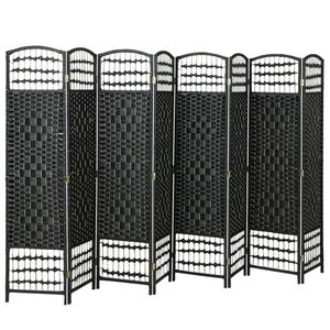 Paravento Pieghevole a 8 Ante Nero, Divisorio per Stanza e Schermo per la Privacy - Product Image 5