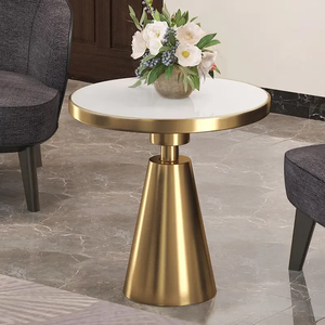 Stunning Style <b>Table</b> Luxury Furniture <b>Marble</b> <b>Top</b> Round <b>Side</b> <b>Table</b> for Living Room, Hotel, Office Gold Modern Corner <b>Table</b> - Product Image 2