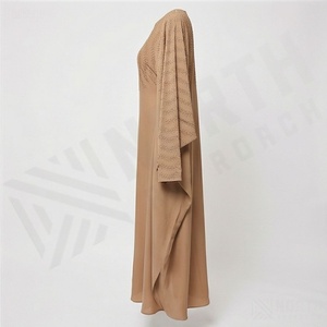 Abaya longue pour femmes, nouvelle conception, couleur personnalisée, travail de pierres, vente en gros, robe musulmane élégante à manches chauve-souris, Abaya brillante - Product Image 3