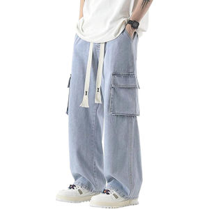 Pantalones Cargo de Trabajo para Hombre, Estilo Holgado, Corte Recto, Estilo Hip-hop, Pierna Ancha, Casual - Product Image 1