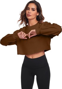 Sudadera corta tipo pullover para mujer, suave, cómoda, de manga larga, ligera, informal, para uso diario, estilo urbano - Product Image 5