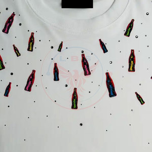 Camisetas de Moda con Pedrería para Hombre, Diseño de Última Moda, Ecológicas, Transpirables, de Poliéster/Algodón, Diseño Personalizable - Product Image 4