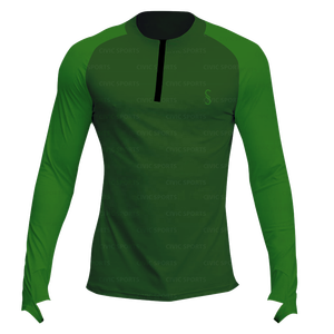 Rashguard Muay Thai personnalisé pour hommes avec col zippé manches longues de haute qualité et trous pour les pouces - Product Image 5