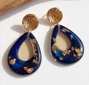 Gold Plated Resin Natural Pearl Drop <b>Earrings</b> Women's Bohemia Style Water Drop Shape Party Islam Fashion Jewelry - Product Image 6