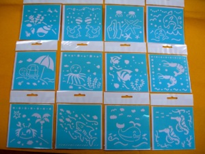 Pochoirs artistiques HC0121 |   Pochoir en plastique bleu en forme de poisson avec motif marin pour les arts et l'artisanat - Product Image 6