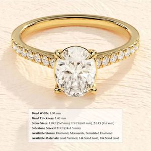 Bague de fiançailles Charm_Jewells pour femme en argent plaqué or 18 carats avec moissanite taille coussin, sertissage à griffes, style classique, certifiée IGI, 3g - Product Image 3