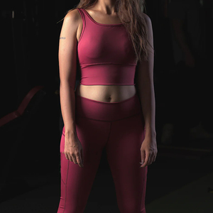 Ensemble de sport 2 pièces sans couture à imprimé écossais pour femme, séchage rapide, taille haute, anti-choc, respirant, idéal pour le yoga et le fitness en extérieur - Product Image 6