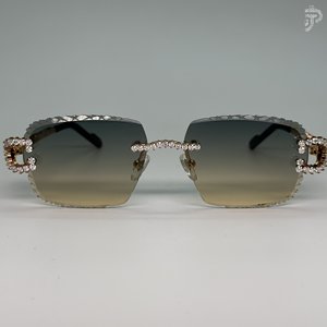 Gafas de Sol de Lujo Hechas a Mano con Lentes Chapadas en Rodio, Gafas de Diseño Hip Hop con Diamantes de Moissanita VVS para Unisex - Product Image 1