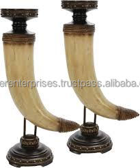 Portavelas de cuerno de búfalo antiguo, vaso con base de madera y último diseño, portavelas perfumado con luz en T de cuerno de búfalo - Product Image 4