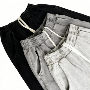 Pantalones Deportivos Extra Grandes de Felpa de Algodón Grueso de Alta Calidad al por Mayor, Pantalones Deportivos Anchos con Lavado Personalizado para Hombre - Product Image 6