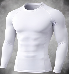 Camiseta Deportiva de Compresión de Manga Larga para Hombre, Ligera, Transpirable, de Nailon y Elastano, Ropa Deportiva para Gimnasio, Fabricante OEM - Product Image 3