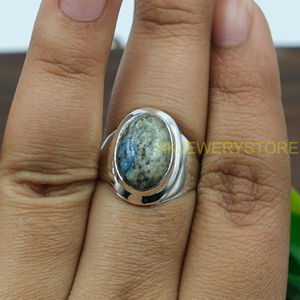 Bague K2 Jasper en argent sterling 925, bague statement, bague de promesse, bague au design artisanal, bague en pierres précieuses, bijoux K2 Jasper, cadeau - Product Image 2