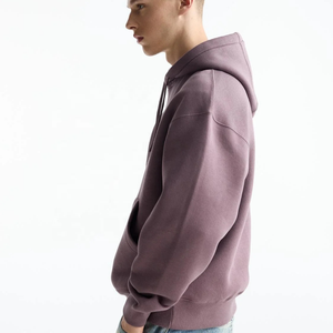 Precios al por mayor para sudaderas con capucha extragrandes para hombre, color marfil claro, 100% algodón, térmicas, con bolsillos en el abdomen, cordones y cuello con capucha. - Product Image 2