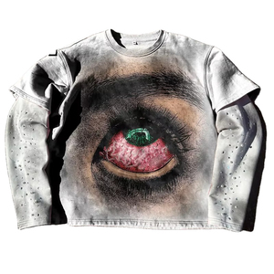 เสื้อยืดคอตตอนแขนยาวสองชั้นปักลายกราฟิกพิมพ์โลโก้ตามสั่ง สไตล์วินเทจ ลุคทำเก่า ซักนุ่ม สำหรับผู้ชาย ประดับด้วยคริสตัล - Product Image 5