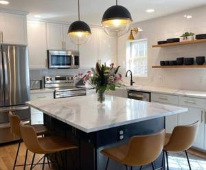 Leon quartz <b>island</b> kitchen countertop modern quartz kitchen countertop thick <b>island</b> waterproof 15-30 mm <b>island</b> application - Product Image 3