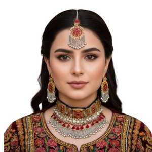 Vintage Pearl Women's Afghan Jewelry <b>Sets</b> for Party & Wedding Wholesale Low MOQ Cheap Price Silver Plated - Product Image 1