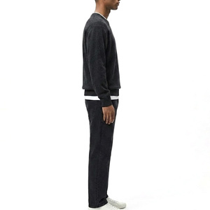 Men's Solid Black Knitted Pullover Sweater Full Sleeve Cotton Autumn Wear - Product Image 4