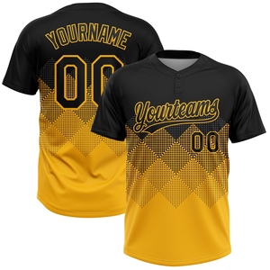 Maillot de softball unisexe personnalisé OMMIZ INDUSTRY, rayé bleu clair et rouge, à deux boutons, vente en gros directe - Product Image 3