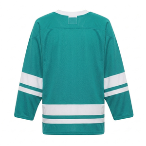 Camiseta de hockey sobre hielo personalizada al por mayor con logotipo y nombre personalizados, tela de malla transpirable, cuello en V, ropa de alta calidad. - Product Image 2