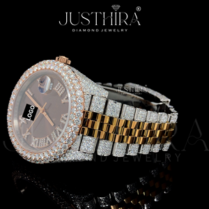 Reloj de Pulsera de Lujo Premium, Nuevo, con Incrustaciones de Diamantes, Reloj de Cuarzo con Diamantes Moissanite VVS para Hombre y Mujer, Estilo Rapero - Product Image 3