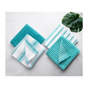 Serviette de cuisine multicolore brodée florale personnalisable en vente directe d'usine en coton biologique pour le dîner et le golf Décoration de mariage et de Pâques - Product Image 4