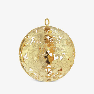 Exquisito Adorno Navideño Dorado con Diseño Floral Intrincado y Patrones de Estrellas, Elegante Adorno Decorativo para Árbol de Navidad - Product Image 4