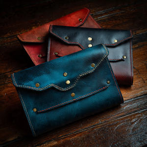 <b>Washed</b> Genuine Leather Clutch Bags Fashion Wear Casual <b>Hand</b> Bag Zipper Open Beading Preppy Style - Product Image 6