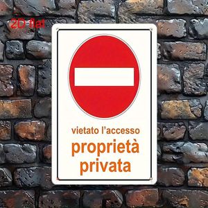 CIFbuy Targa in metallo vintage italiana, segno di avvertimento di sicurezza per proprietà privata, divieto di accesso, decorazione spessa per esterni e interni, per giardino e prato - Product Image 6