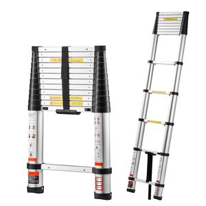 Scala Telescopica in Alluminio Leggera da 3,8 m, Multiuso, Pieghevole, Resistente, con Retrazione a Tocco Singolo - Product Image 1