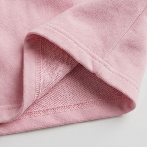 Ensemble de survêtement 2 pièces rose pour femme, col rond, manches longues, motif vague brodé, coupe ample, short décontracté au-dessus du genou en polaire - Product Image 6