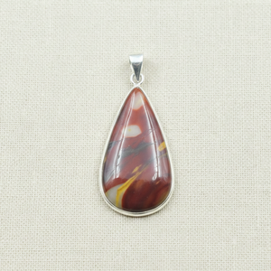 Pendentif en jaspe mookaite naturel en forme de larme, argent sterling 925, plaqué or rose et or jaune, fait main, bijoux bohèmes, cadeau unisexe - Product Image 6