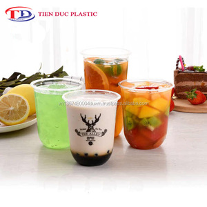 Gobelets en plastique PP transparent en forme de U, 360 ml, 500 ml, 700 ml, jetables, pour bubble tea, boba, milkshake, jus et boissons froides – Nouveauté 2025, Vente Flash - Product Image 6