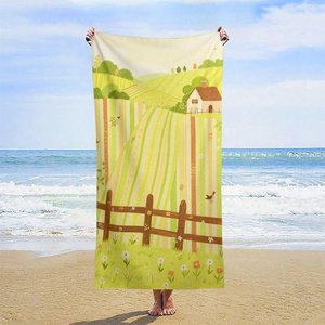 Serviette de plage en coton personnalisée, douce, absorbante, design tendance, tissu léger, serviette de plage personnalisée - Product Image 2