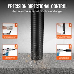 Set di punte diamantate per muratura e cemento da 2,5 pollici, per foratura a umido/a secco, con adattatore per punta pilotante - Product Image 5