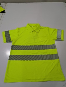 Polo à manches courtes haute visibilité, vêtements de sécurité réfléchissants, uniforme de travail jaune - Product Image 6