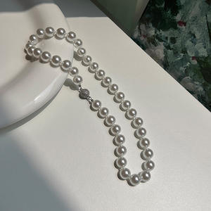 Collar de Perlas con Imán de Circonio para Mujer, Estilo Retro de Lujo Ligero, Temperamento Sencillo, Versátil, Cadena para Suéter, Collar Delicado - Product Image 3