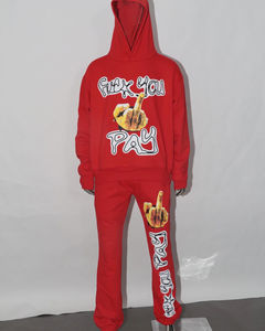 Conjunto de Sudadera con Capucha y Pantalones Deportivos Personalizados con Logotipo, 345 GSM, Forro de Felpa Satinado, Talla Grande, para Invierno, Bordados - Product Image 2