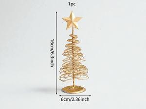ต้นคริสต์มาสเหล็ก ชุด 3 ชิ้น ต้นสนตั้งโต๊ะเคลือบทองสำหรับตกแต่ง - Product Image 5