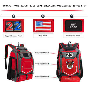 Bagnex Customized Color Baseball Softball Bat Backpack 4 Bats <b>Holder</b> Vented <b>Shoe</b> Compartment 50-70L Unisex 600D Polyester Sports - Product Image 3