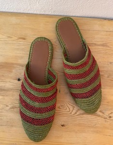 Handmade Raffia Sandals: Woven <b>Mules</b> with Leather Lining - Product Image 4