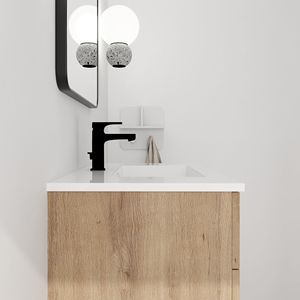 Lavandino da bagno a parete da 30 pollici con cassetto Soft-Close per lavello e Shelf-G-BVB01430IMO-GRB3020MOWH laterali - Product Image 3