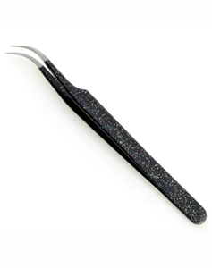 Pince à cils noire et argentée avec poignée, emballage rose, isolation, marque privée, pointe en fibre, pour volume, en vente - Product Image 2
